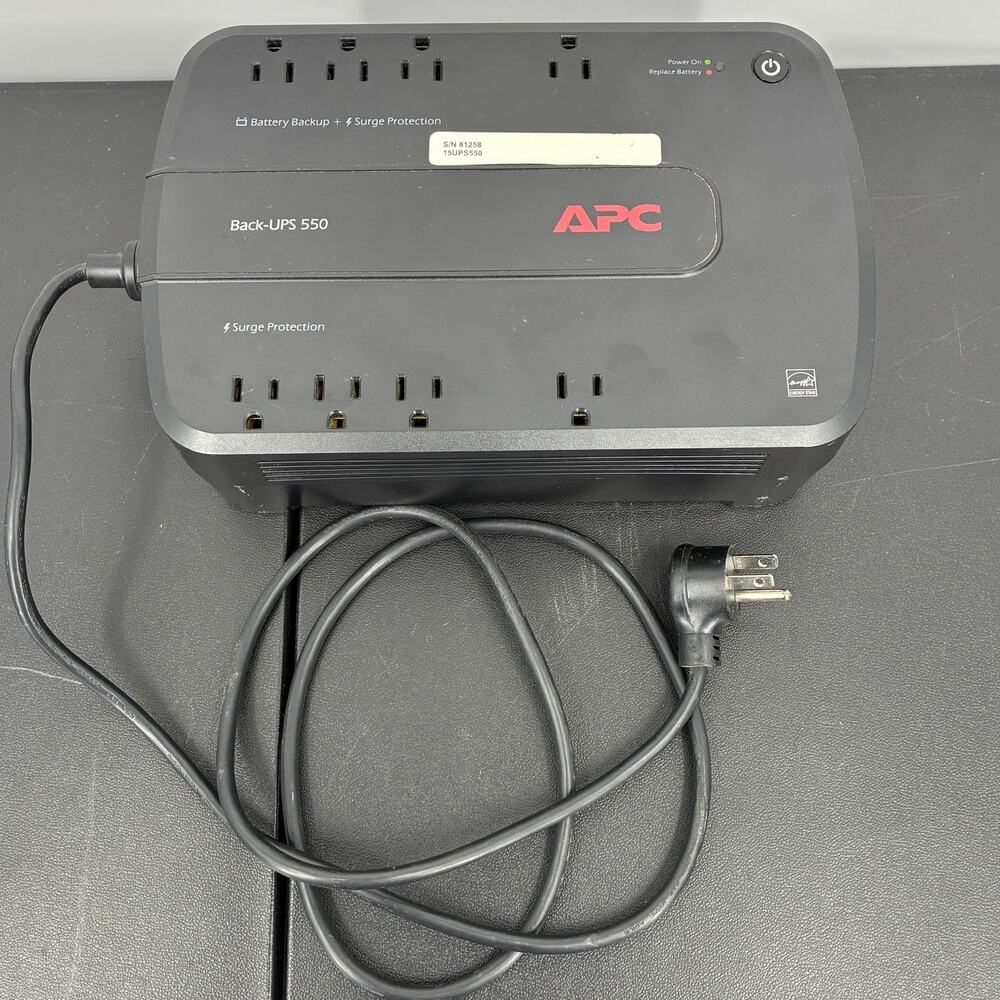 Tested-Working APC Back-UPS 550 BE550G Battery Backup Surge Protector 8 Outlet